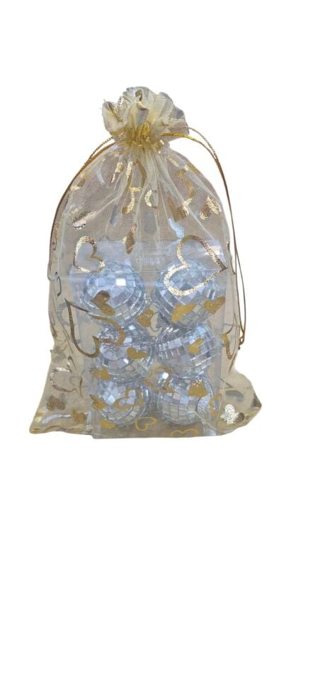 TÜL KESE SİMLİ DESENLİ ALTIN&KIRMIZI 20*30 100 LÜ