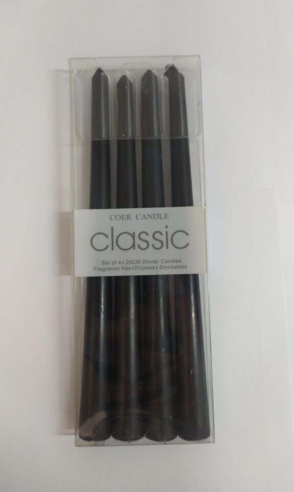 MUM ŞAMDAN 25 CM 4 LÜ SİYAH