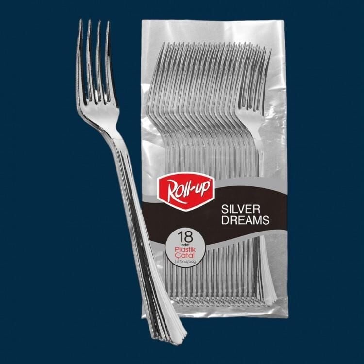 BIÇAK PLASTİK METALİK GÖRÜNÜMLÜ SILVER DREAMS 18Lİ