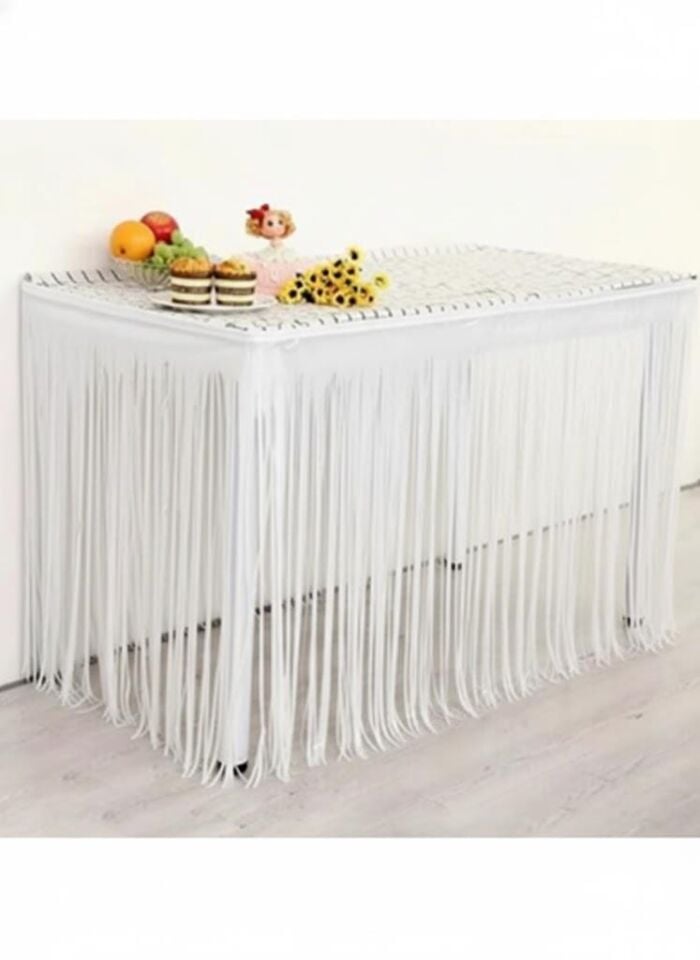 FUNKO SAÇAK MASA SÜSÜ 2,75M * 75 CM  BEYAZ