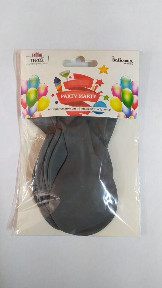 BALON MARKET DÜZ RENK GRİ 10 LU