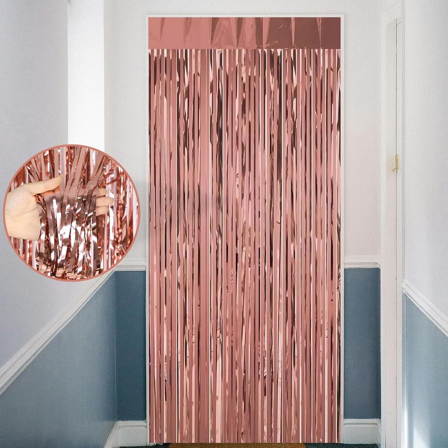 FUNKO SAÇAK KAPI SÜSÜ 1 MT*2 MT ROSE GOLD