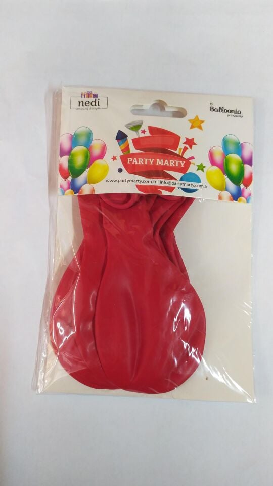 BALON MARKET DÜZ RENK KIRMIZI 10 LU