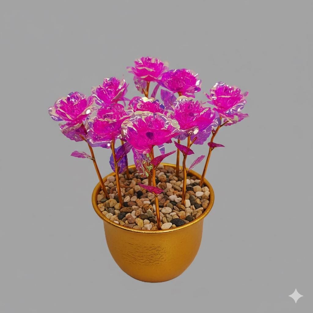 PLASTİK SONSUZLUK GÜLÜ FUŞYA 24 CM