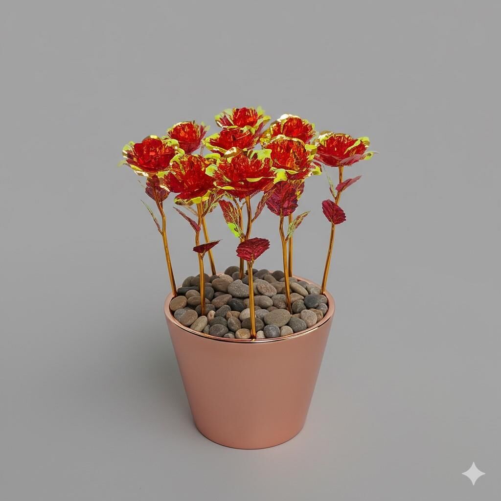 PLASTİK SONSUZLUK GÜLÜ KIRMIZI 24 CM