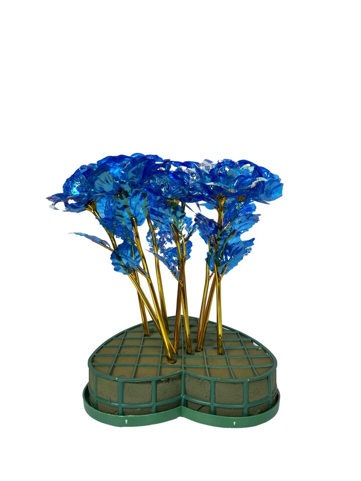 PLASTİK SONSUZLUK GÜLÜ MAVİ 24 CM