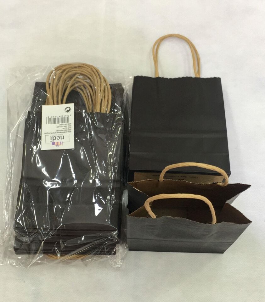 ÇANTA B.KRAFT BÜKÜM SAPLI SİYAH 12*15 CM 25 Lİ