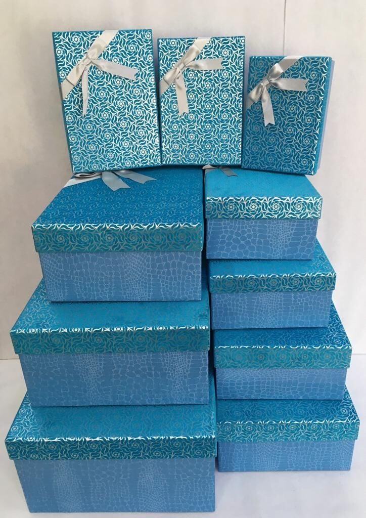 KUTU FLOKLU DİKDÖRTGEN TURKUAZ-SİYAH 10 LU SET