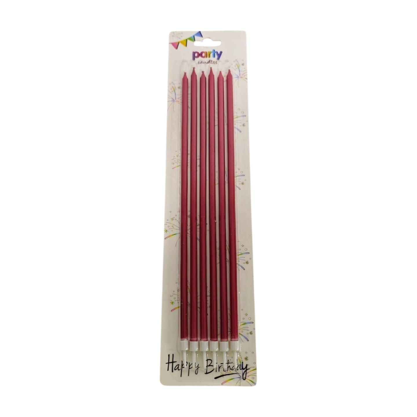 MUM 25CM İNCE UZUN 6 LI KIRMIZI