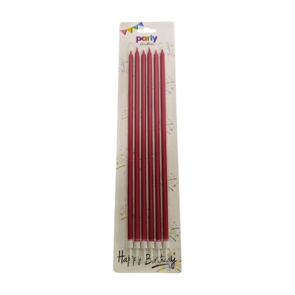 MUM 25CM İNCE UZUN 6 LI KIRMIZI
