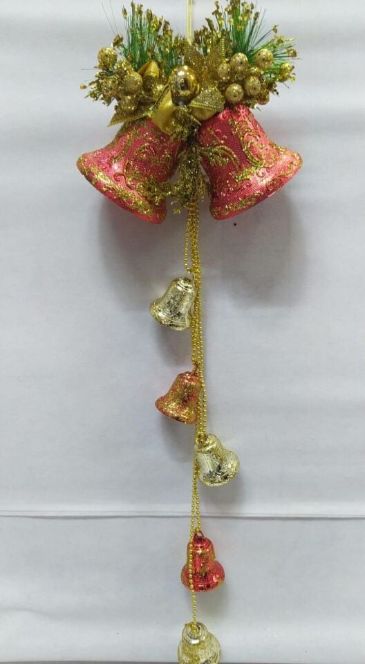 NOEL SÜS İKİLİ ÇAN FYONK SİM ÇAN SÜSLÜKIRMIZI