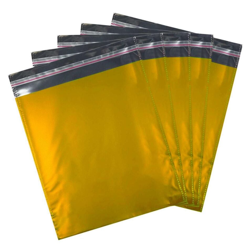 METALİZE POŞET BANTLI LÜX 30*45 50'Lİ ALTIN