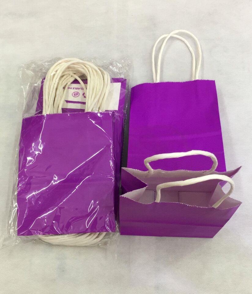 ÇANTA B.KRAFT BÜKÜM SAPLI MOR 12*15 CM 25 Lİ