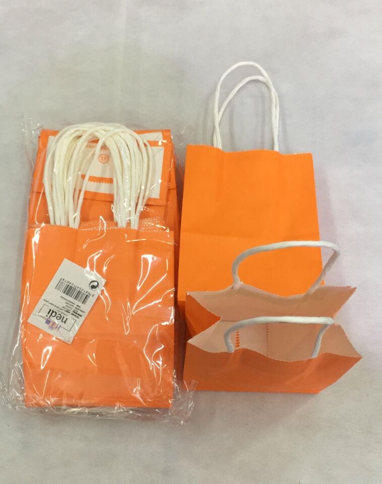 ÇANTA B.KRAFT BÜKÜM SAPLI TURUNCU 12*15 CM 25 Lİ