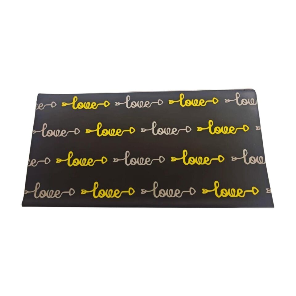 BUKETLİK OPP LOVE BASKILI SİYAH 20Lİ