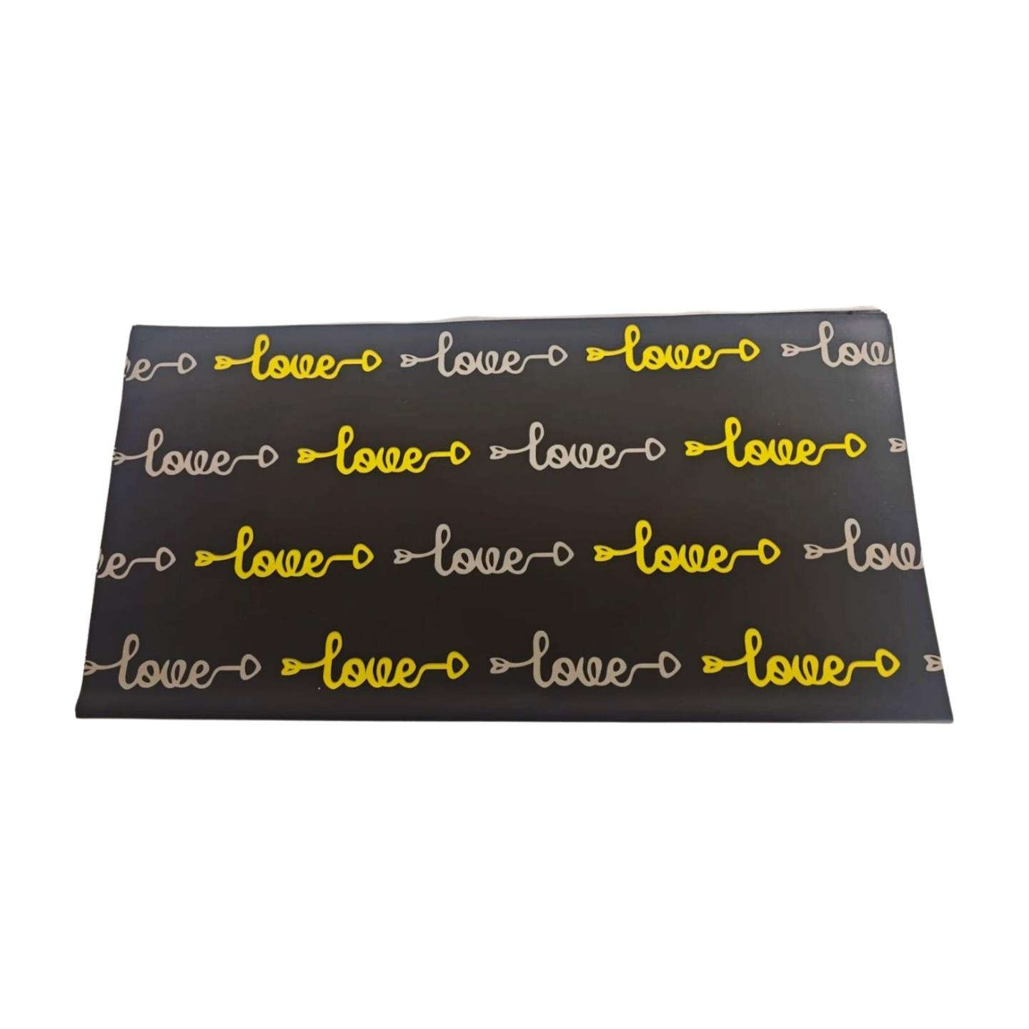 BUKETLİK OPP LOVE BASKILI SİYAH 20Lİ