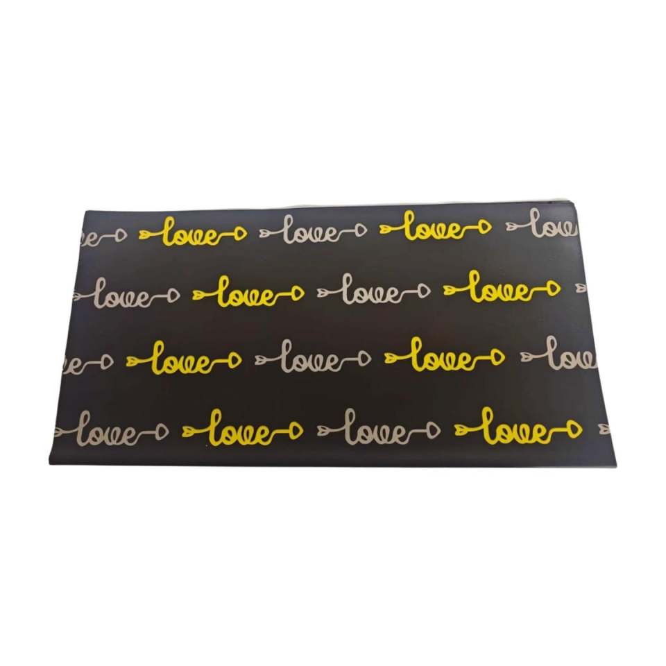 BUKETLİK OPP LOVE BASKILI SİYAH 20Lİ