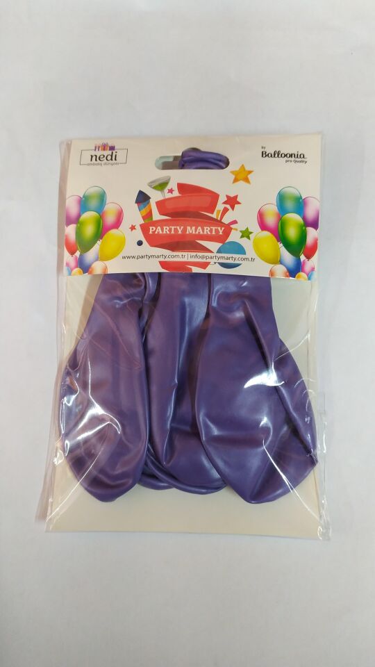 BALON MARKET METALİK AÇIK VİYOLET 10 LU