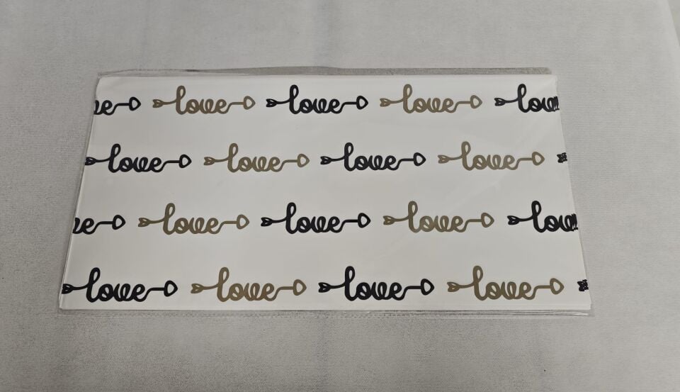 BUKETLİK OPP LOVE BASKILI BEYAZ 20Lİ