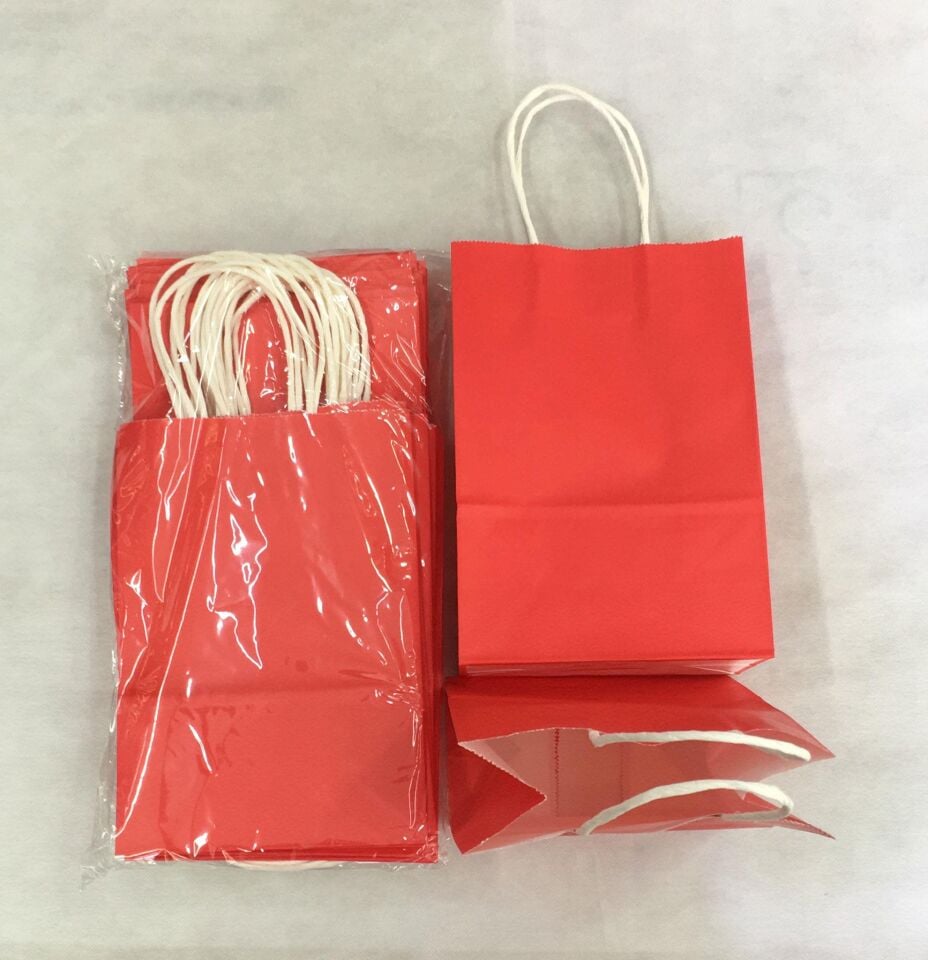 ÇANTA B.KRAFT BÜKÜM SAPLI KIRMIZI 16*22 CM 25 Lİ