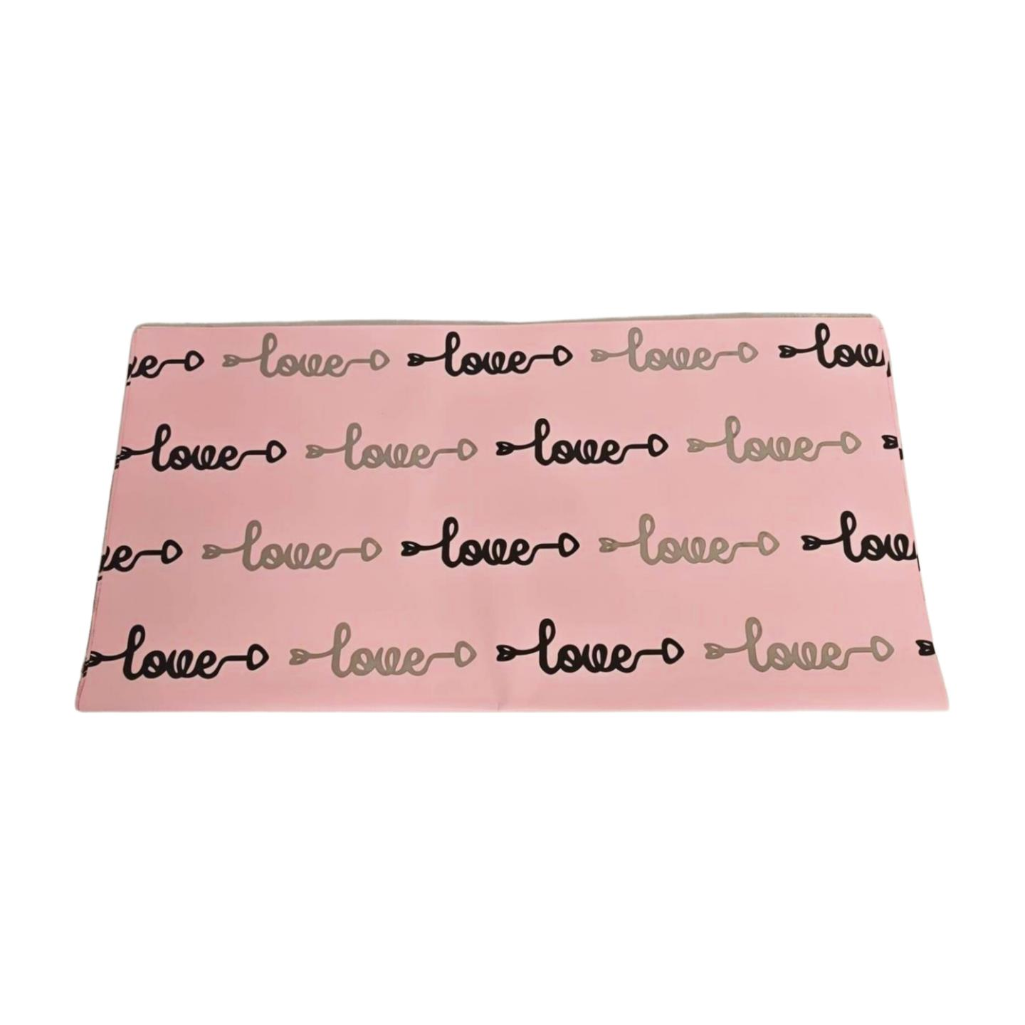 BUKETLİK OPP LOVE BASKILI PEMBE 20Lİ