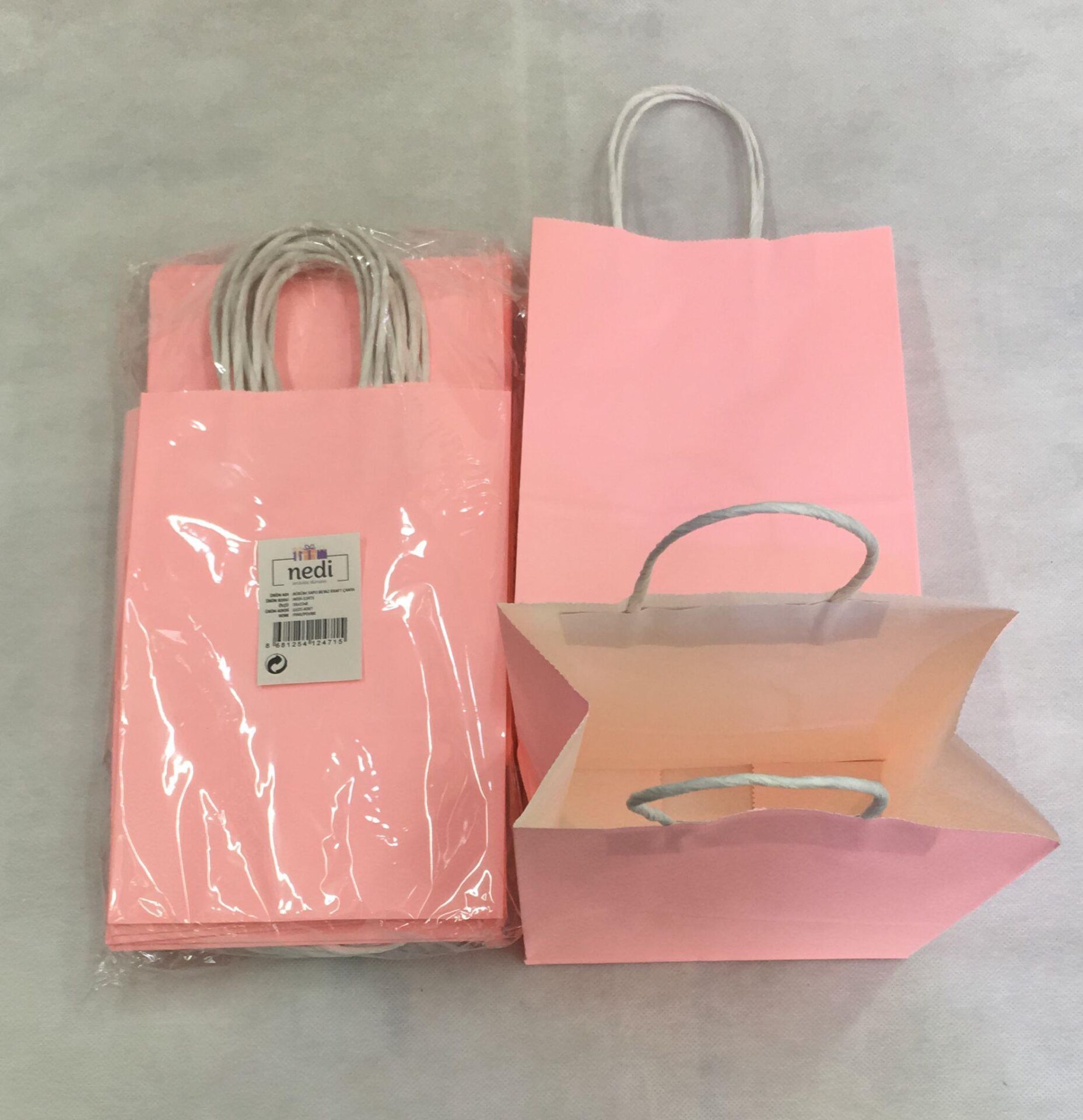 ÇANTA B.KRAFT BÜKÜM SAPLI PEMBE 16*22 CM 25 Lİ