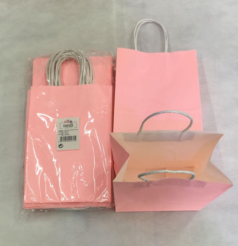 ÇANTA B.KRAFT BÜKÜM SAPLI PEMBE 16*22 CM 25 Lİ