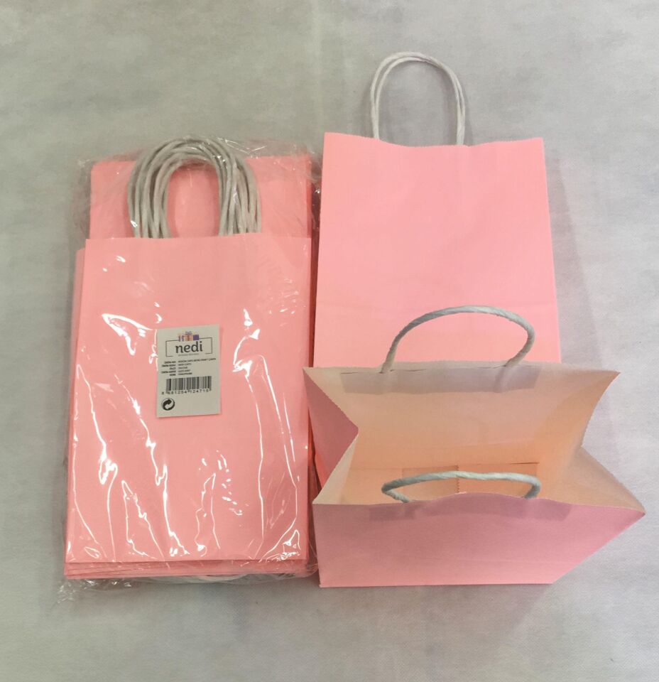 ÇANTA B.KRAFT BÜKÜM SAPLI PEMBE 16*22 CM 25 Lİ