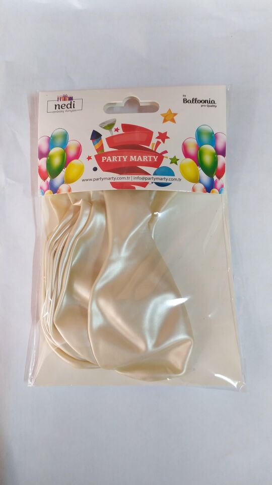BALON MARKET METALİK BEYAZ 10 LU