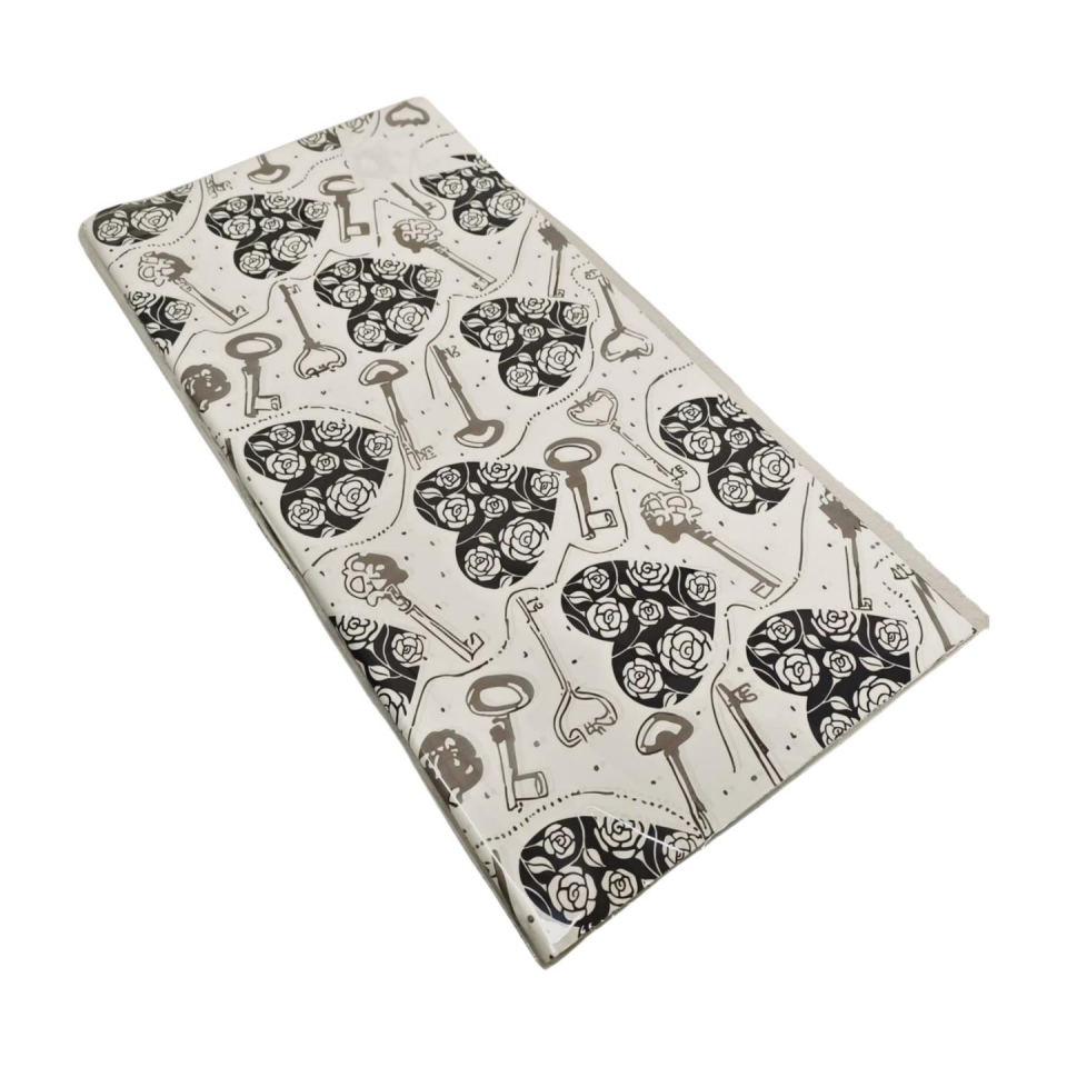 BUKETLİK OPP ANAHTAR KALP BASKILI SİYAH 20Lİ