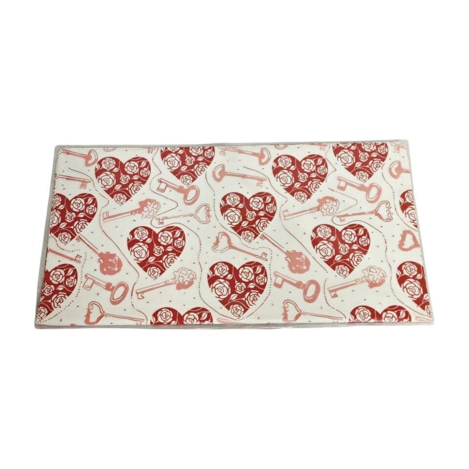 BUKETLİK OPP ANAHTAR KALP BASKILI KIRMIZI 20Lİ