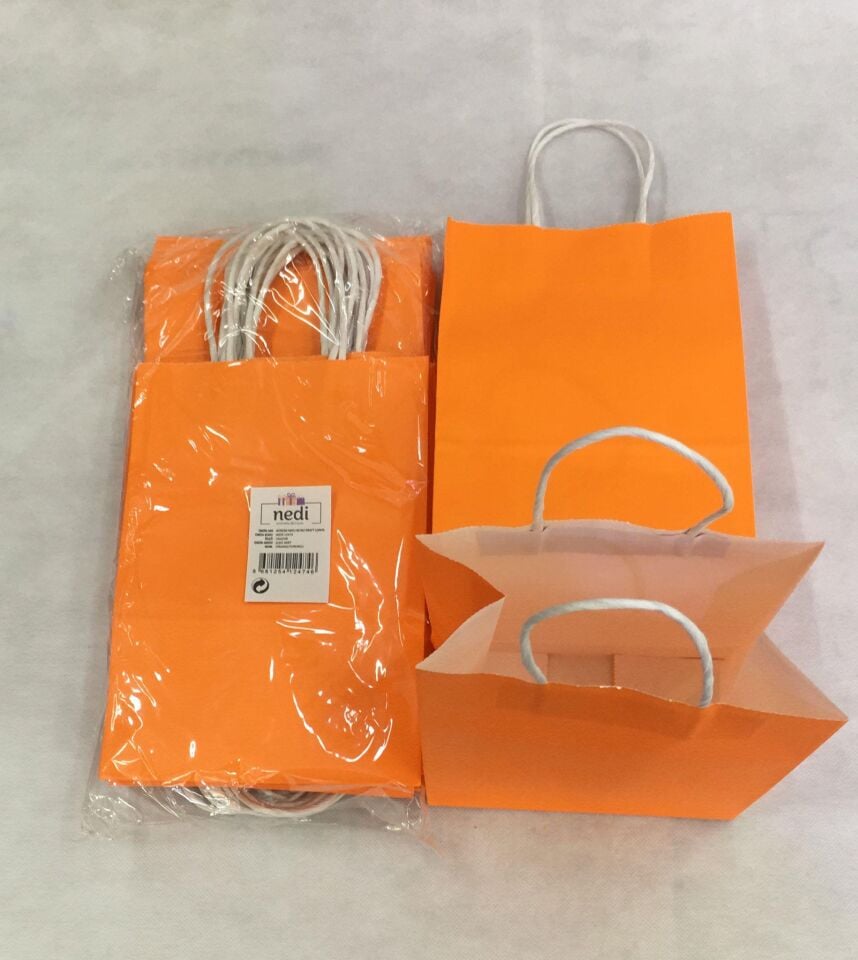 ÇANTA B.KRAFT BÜKÜM SAPLI TURUNCU 16*22 CM 25 Lİ