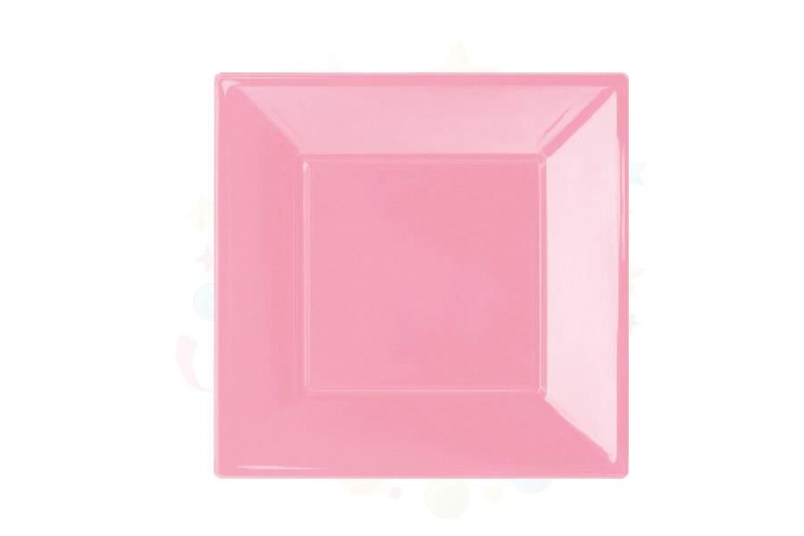 TABAK PLASTİK KARE 23 CM (8 Lİ) PEMBE