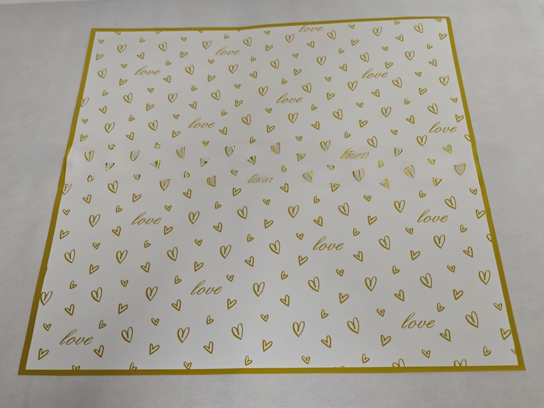 BUKETLİK OPP LOVE KALP BASKILI BEYAZ 20Lİ