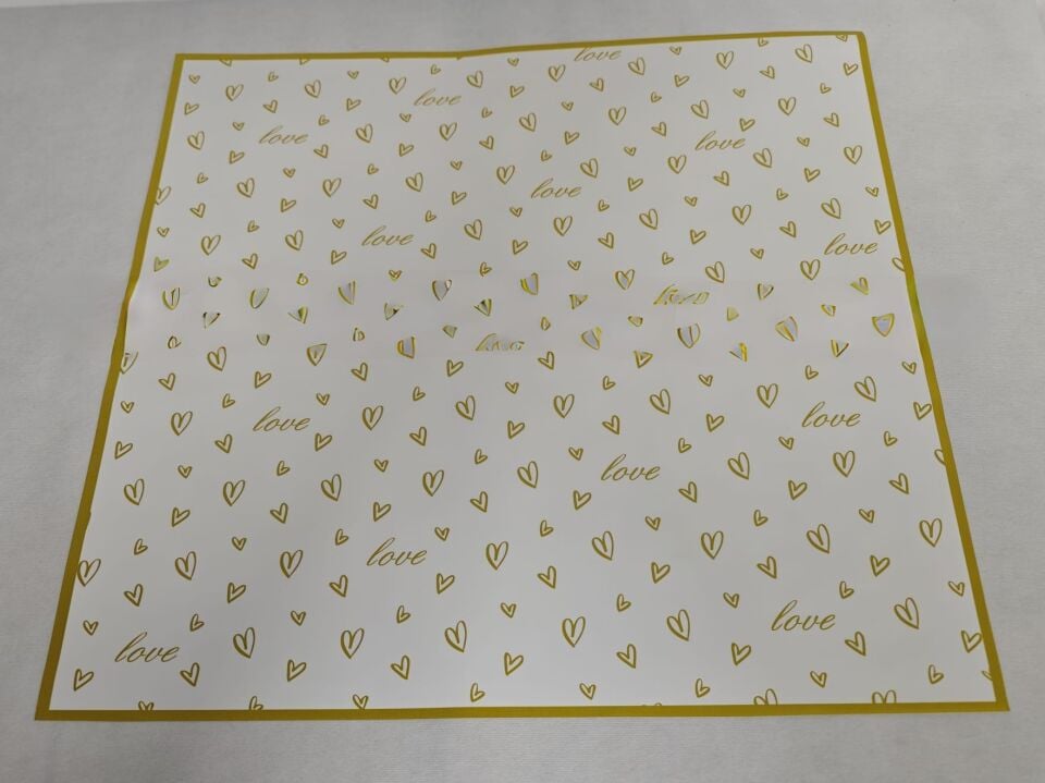 BUKETLİK OPP LOVE KALP BASKILI BEYAZ 20Lİ