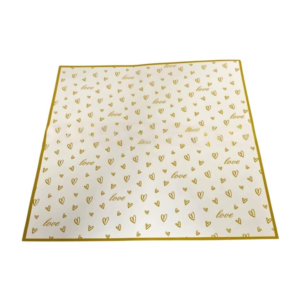 BUKETLİK OPP LOVE KALP BASKILI BEYAZ 20Lİ