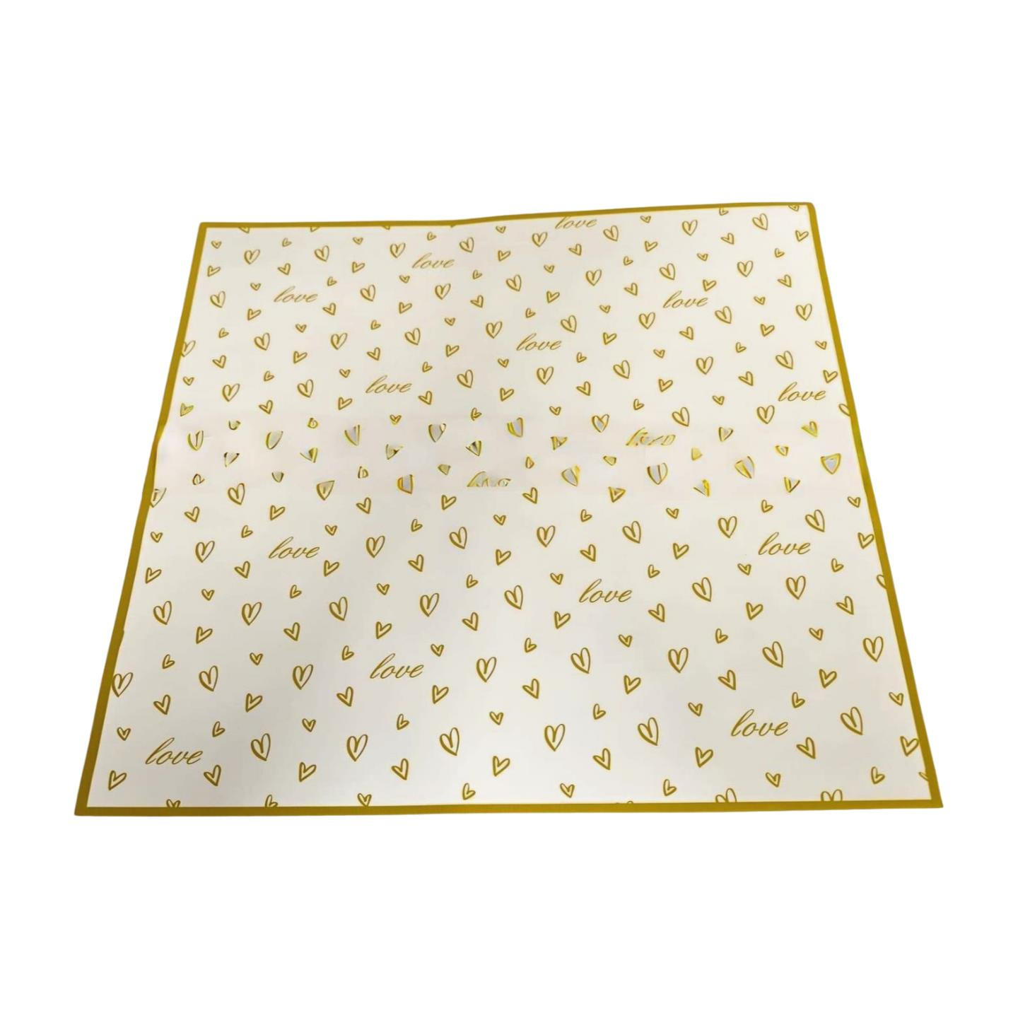 BUKETLİK OPP LOVE KALP BASKILI BEYAZ 20Lİ