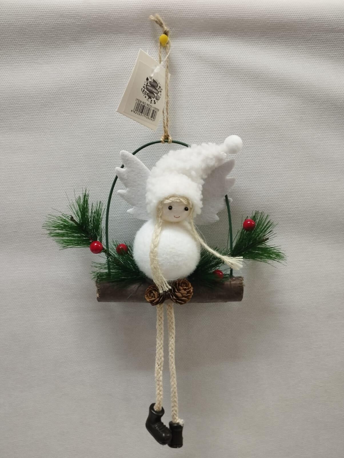 NOEL DEKORASYON KAPI SÜSÜ MELEKLİ 24 CM