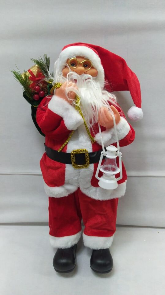 NOEL DEKO. HEDİYE ÇUVALLI FENERLİ NOEL BABA  60 CM