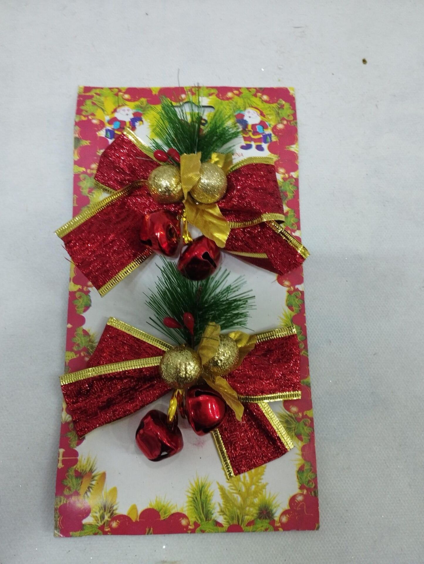 NOEL DEKORASYON FYONKLU ZİLLİ ÇAN SÜSLÜ 2 Lİ