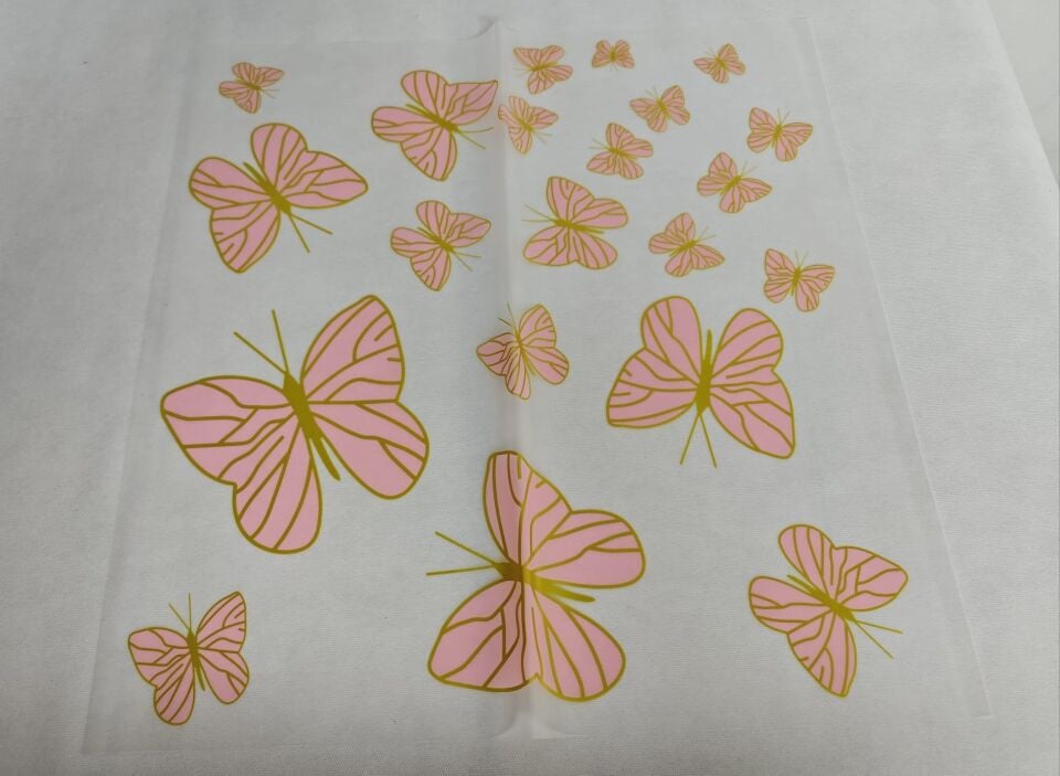 BUKETLİK OPP KELEBEK BASKILI PEMBE 20Lİ