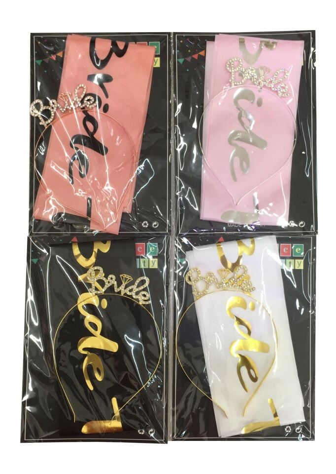 BRIDE TO BE METAL TAÇ&KUŞAK TAKIM