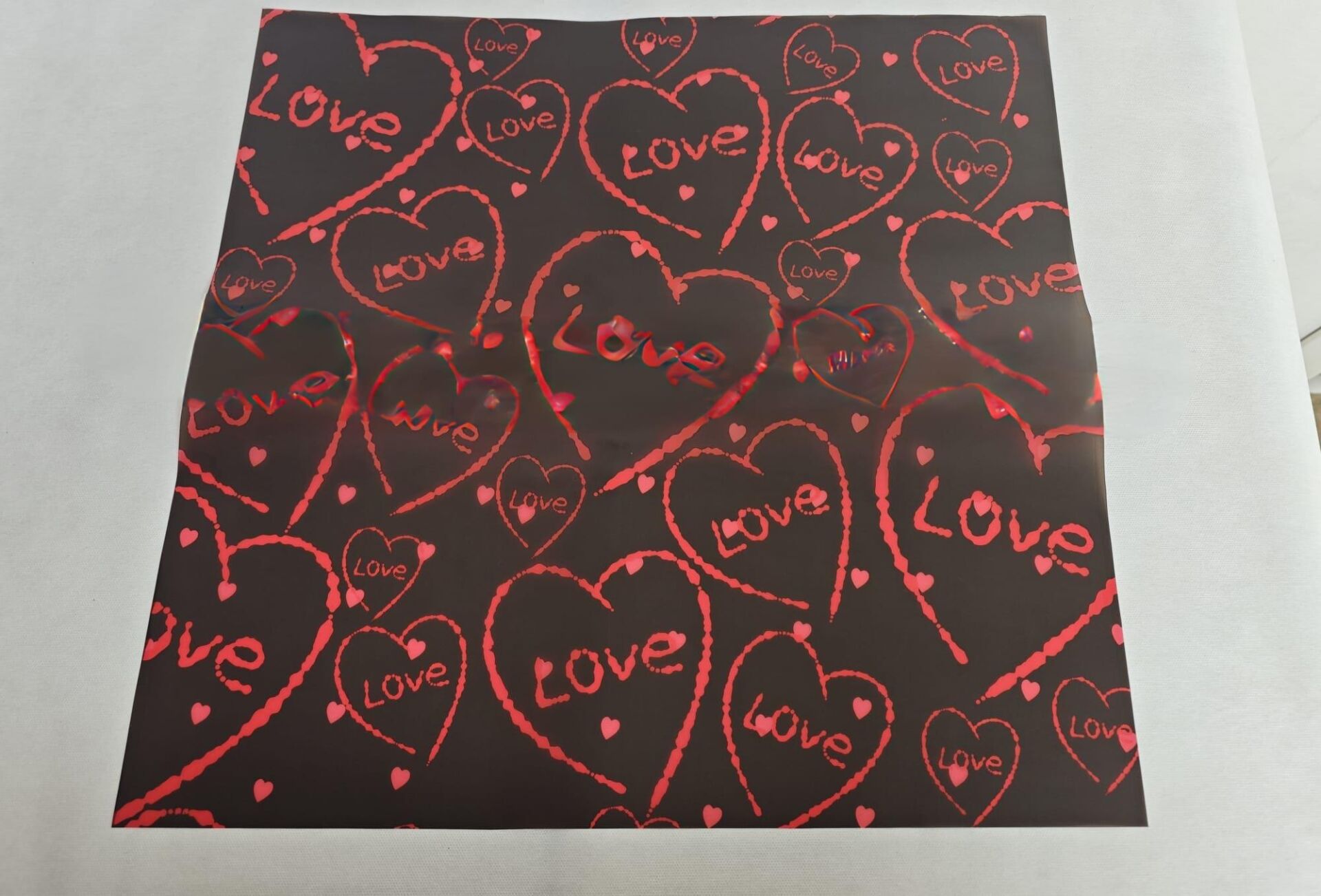 BUKETLİK OPP KALP İÇİ LOVE BASKILI SİYAH 20Lİ