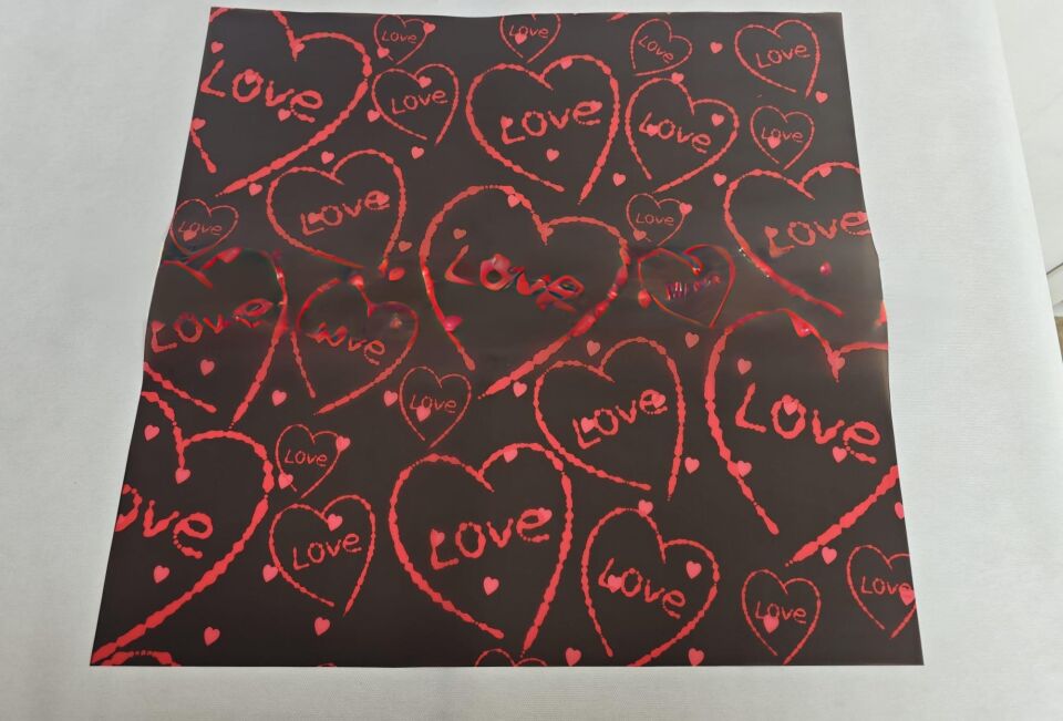 BUKETLİK OPP KALP İÇİ LOVE BASKILI SİYAH 20Lİ