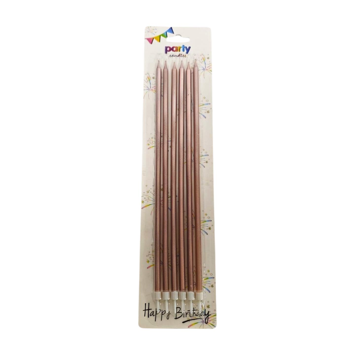 MUM 25CM İNCE UZUN 6 LI ROSE GOLD