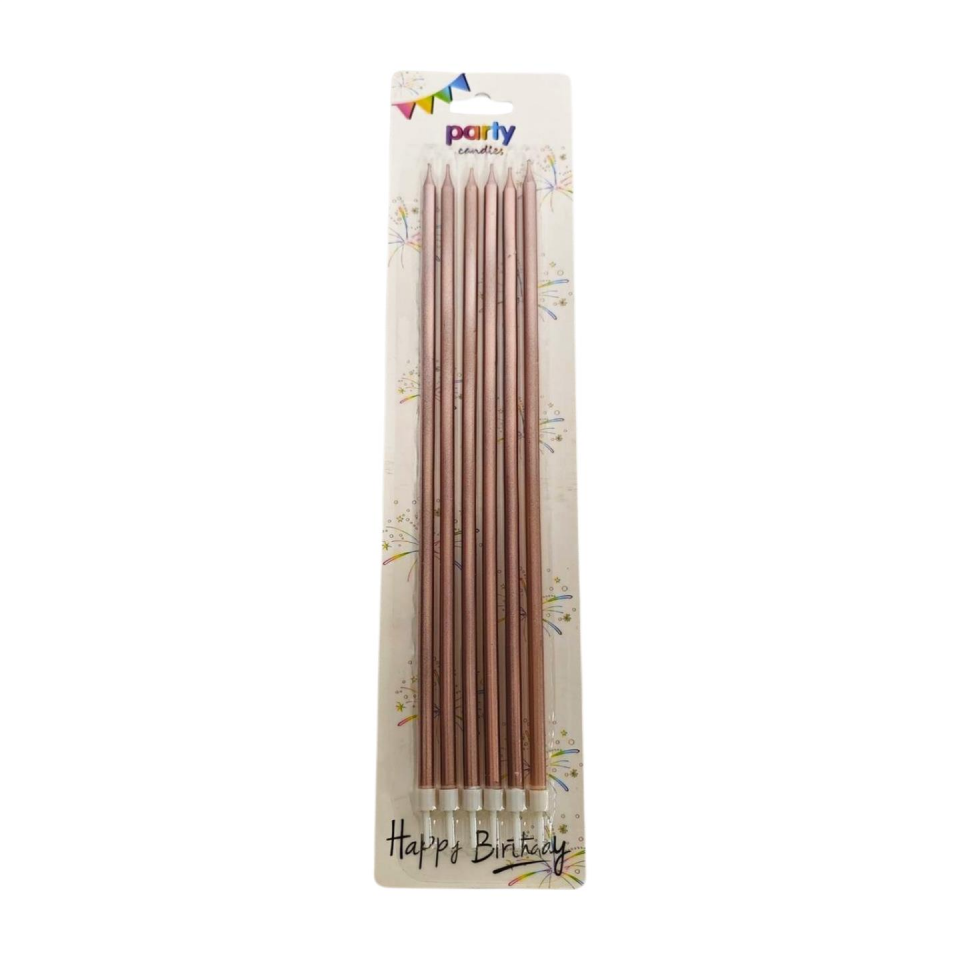 MUM 25CM İNCE UZUN 6 LI ROSE GOLD