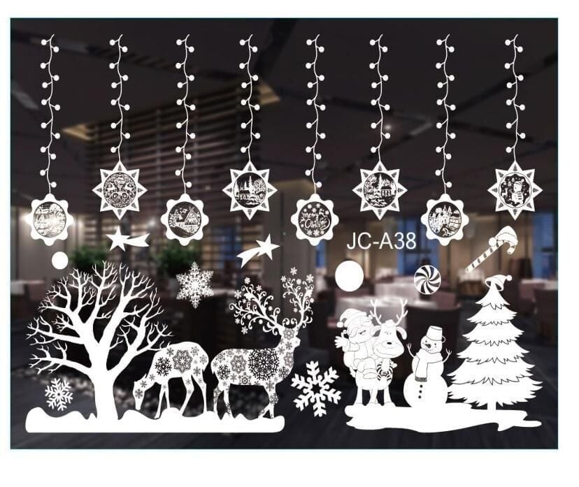 NOEL CAM DEKORASYONU ÇAM AĞAÇLI   BEYAZ