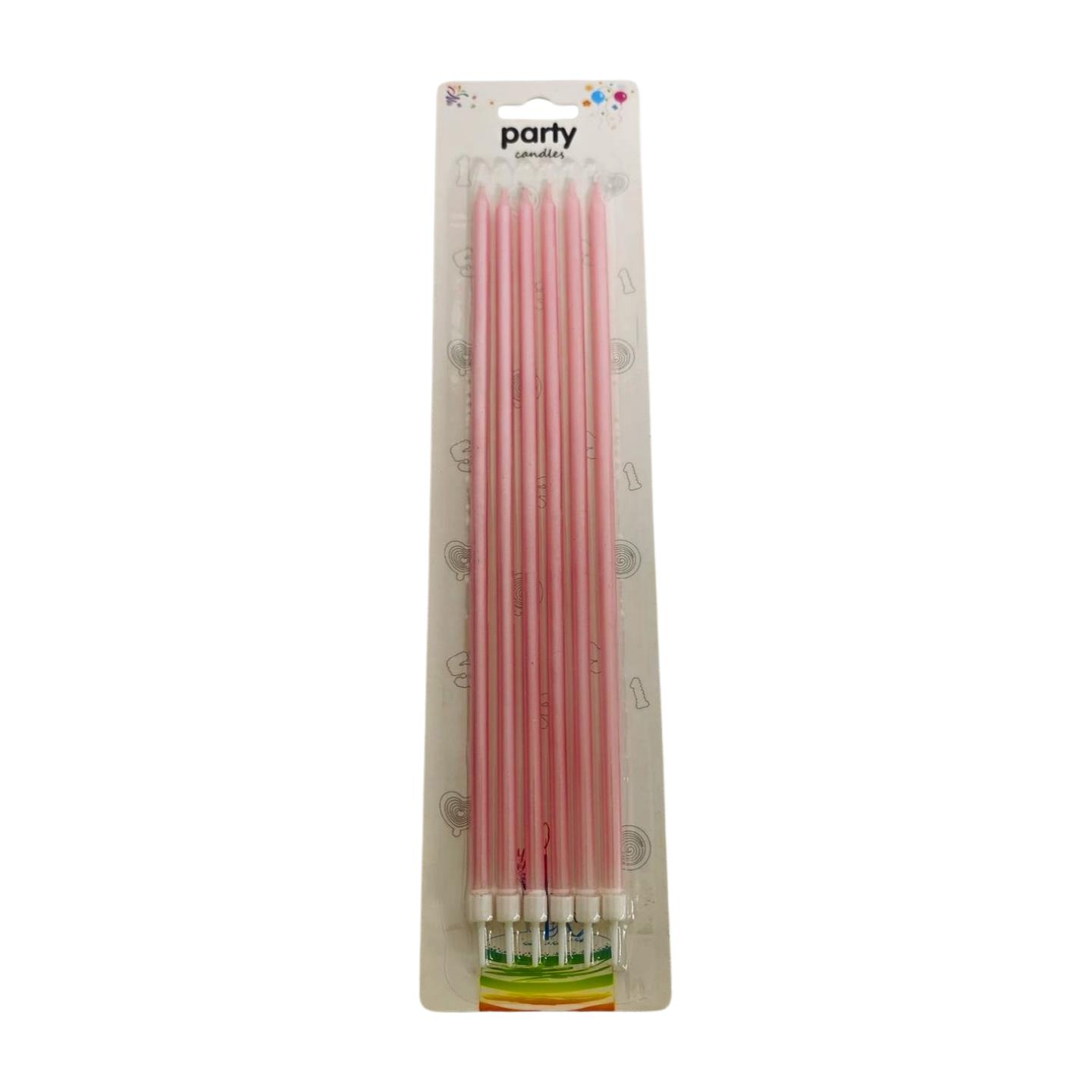 MUM 25CM İNCE UZUN 6 LI PEMBE