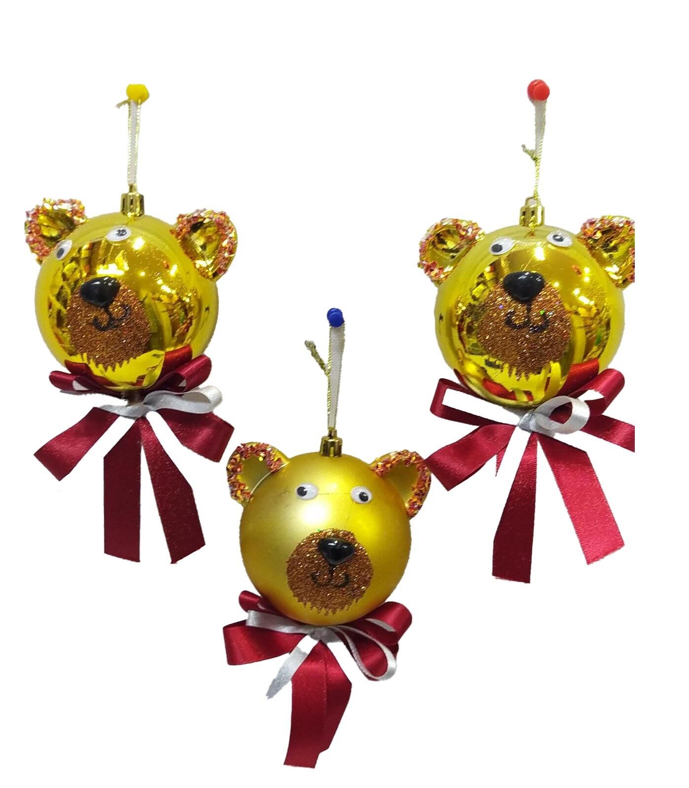 TOP SÜS 10 CM LÜX AYICIK  FİGÜRLÜ 3 LÜ ALTIN