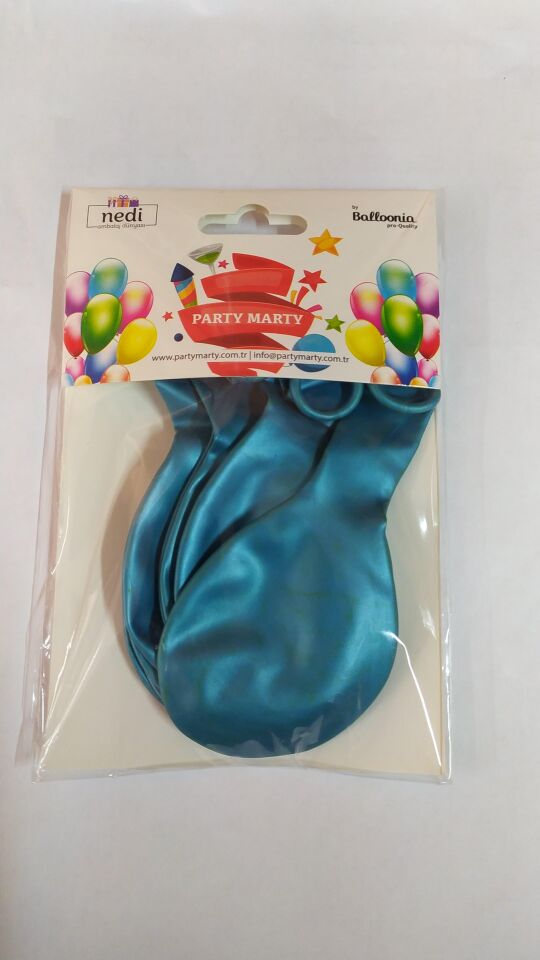 BALON MARKET METALİK TURKUAZ 10 LU